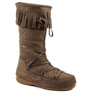 Moon Boot Dakota Fango Fringed Suede Winter Boot